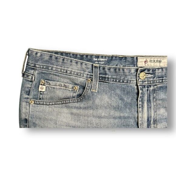 AG Adriano Goldschmied Medium Wash Blue 36R x 28.5 Everett Slim A Straight Jeans - Picture 5 of 12